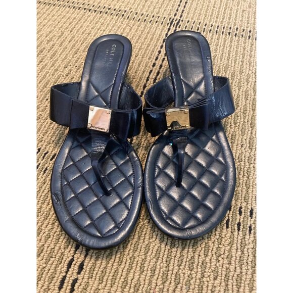 Cole Haan Black Tali Bow Sandals Size 8 - Picture 1 of 7
